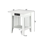 Table d'appoint Mission avec station de recharge – Blanc