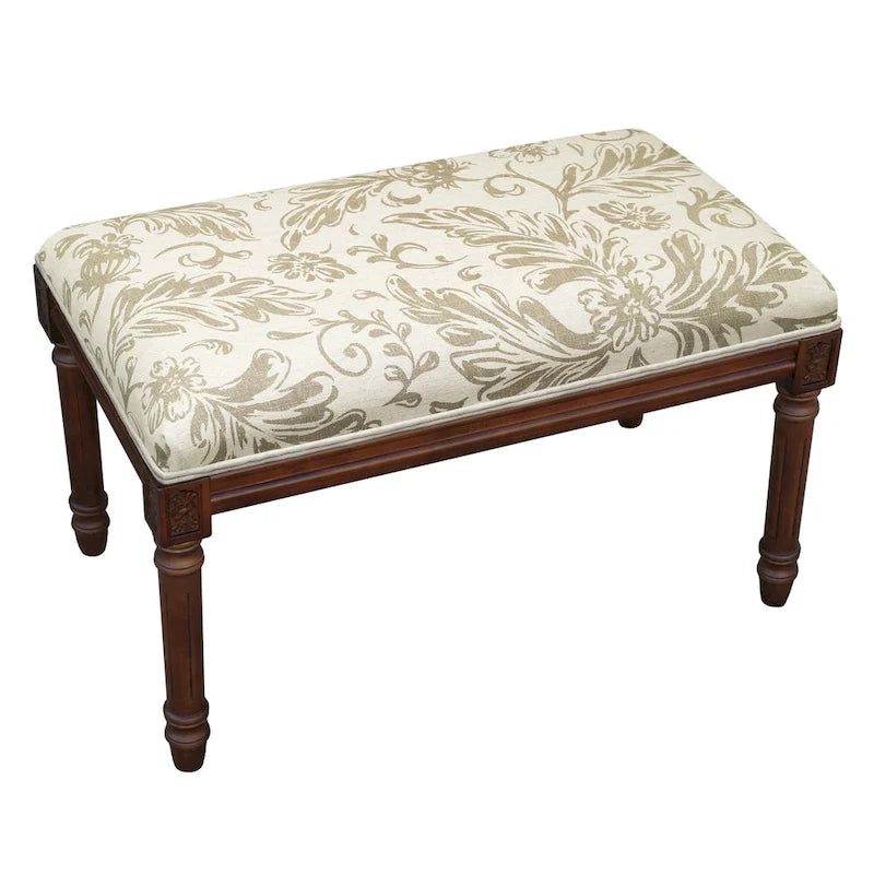 Banc à motifs floraux (fini couleur bois)