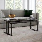Table basse gigogne en bronze noirci