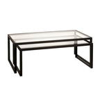 Table basse gigogne en bronze noirci