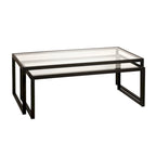 Table basse gigogne en bronze noirci