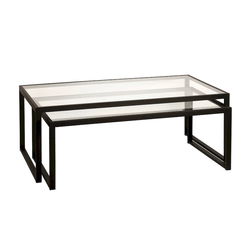 Table basse gigogne en bronze noirci