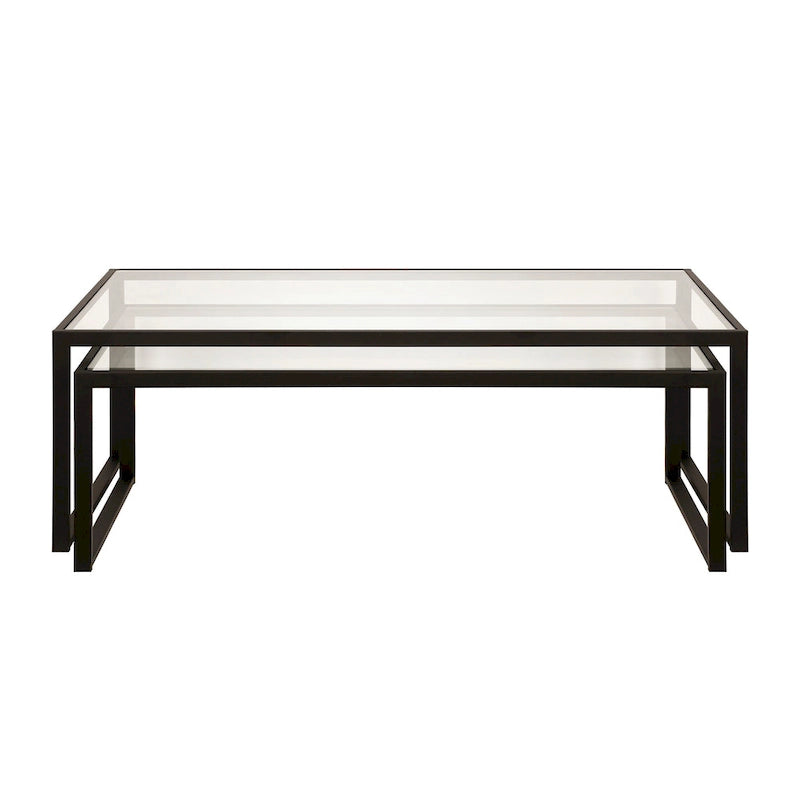 Table basse gigogne en bronze noirci