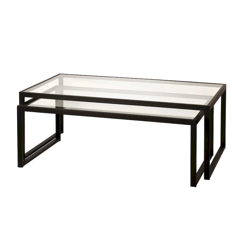Table basse gigogne en bronze noirci