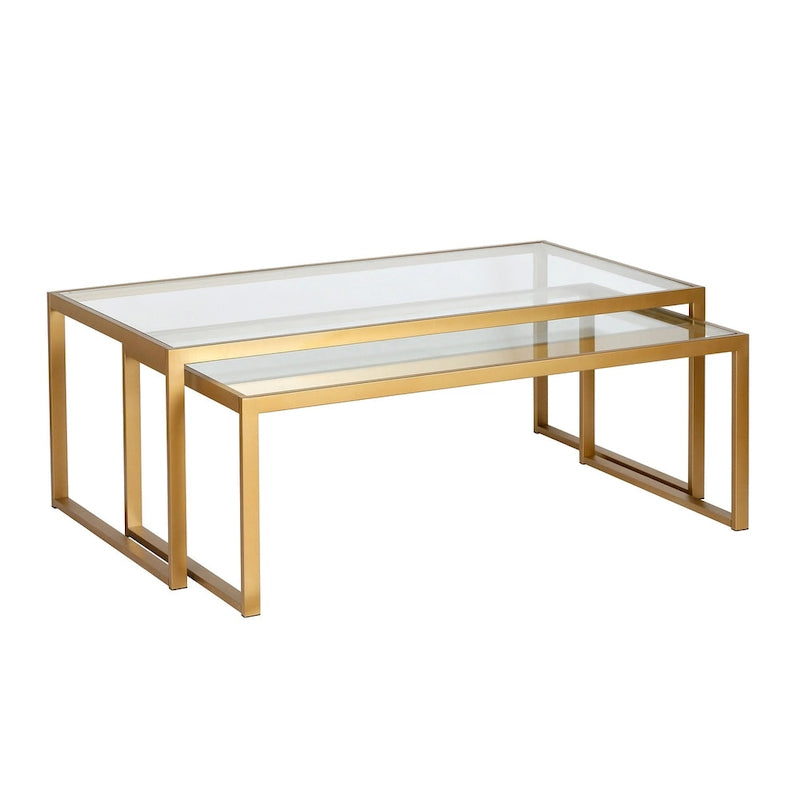 Table basse gigogne en bronze noirci