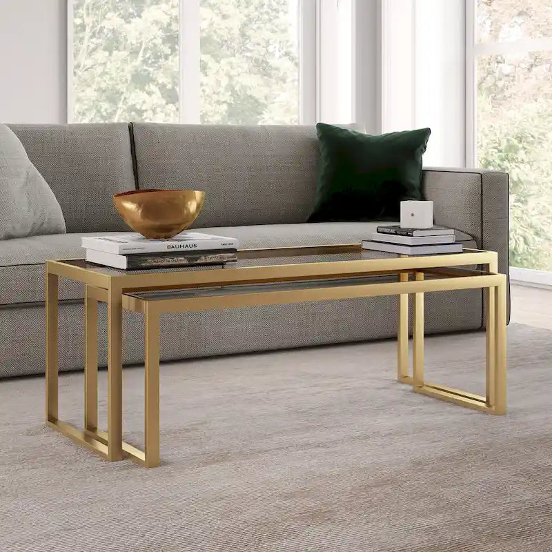 Table basse gigogne en bronze noirci