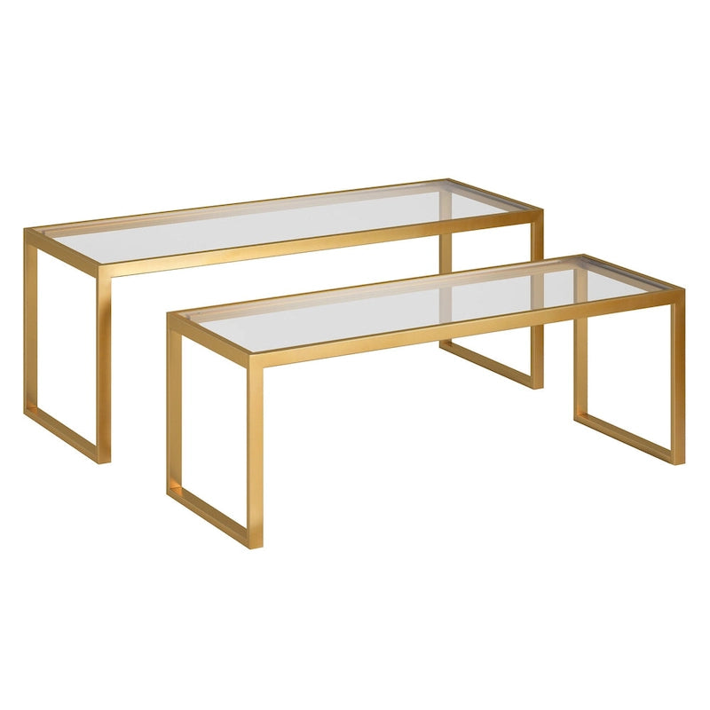 Table basse gigogne en bronze noirci
