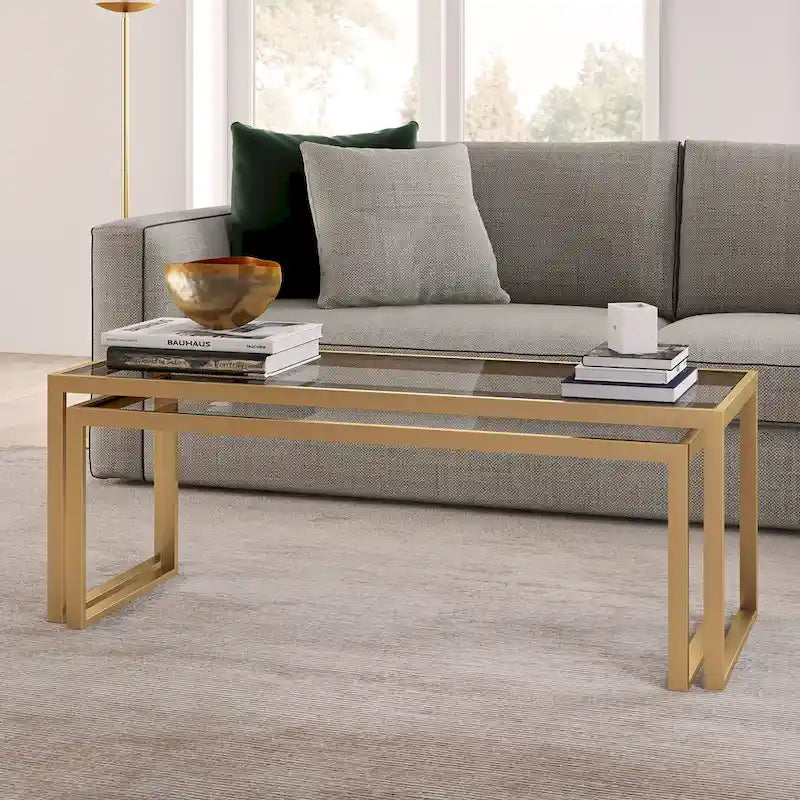 Table basse gigogne en bronze noirci