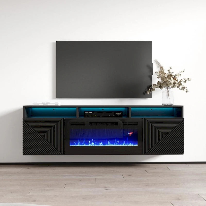 Cheminée électrique murale moderne Meuble TV 63