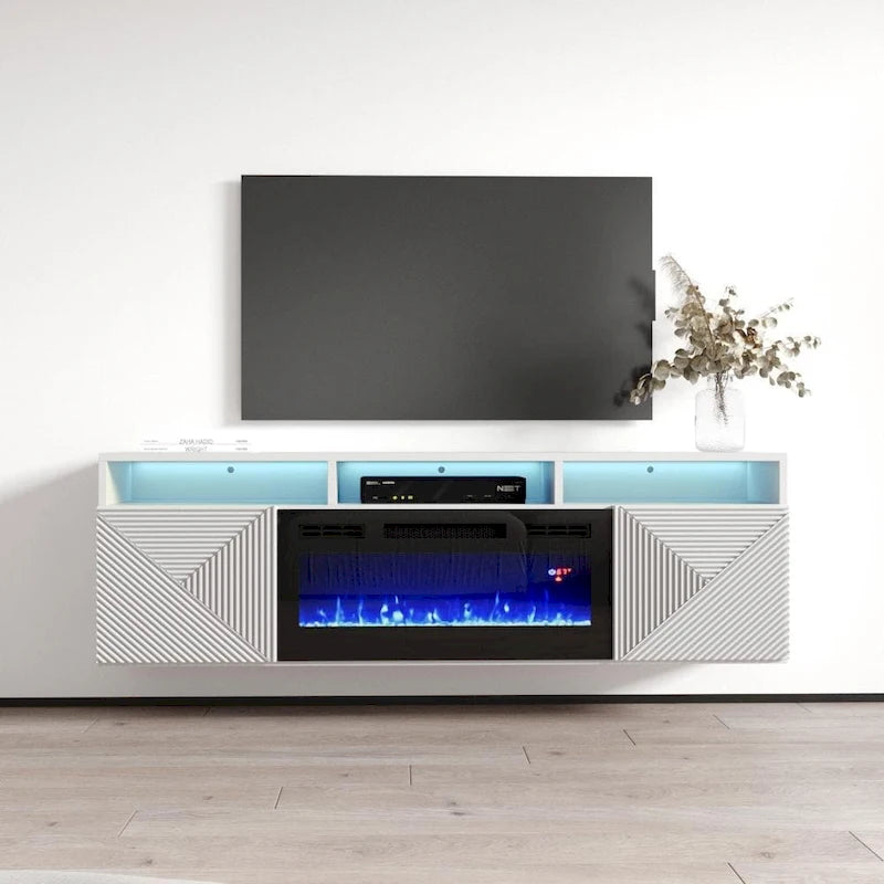 Cheminée électrique murale moderne Meuble TV 63