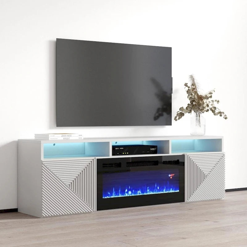 Cheminée électrique murale moderne Meuble TV 63