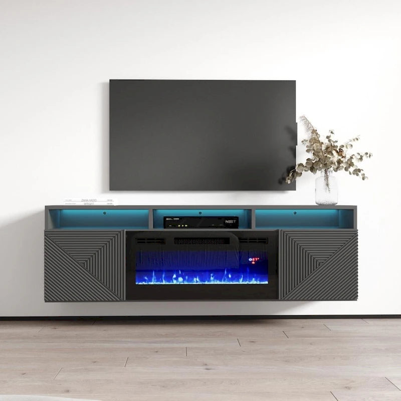 Cheminée électrique murale moderne Meuble TV 63