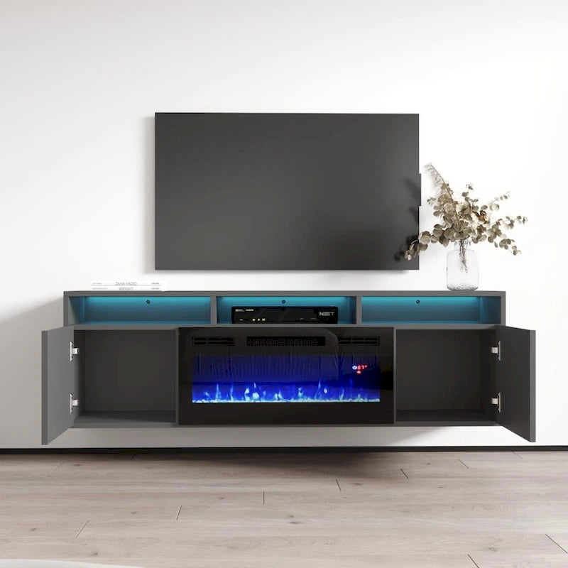 Cheminée électrique murale moderne Meuble TV 63