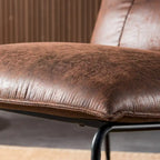Chaise d'appoint sans accoudoirs en suédine style Mid-Century