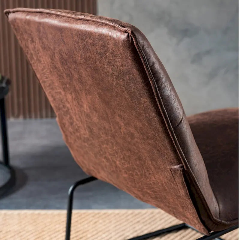 Chaise d'appoint sans accoudoirs en suédine style Mid-Century