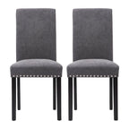 Chaises de salle à manger Parsons en tissu avec garniture cloutée en éponge, lot de 2