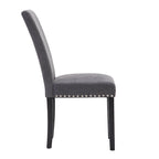 Chaises de salle à manger Parsons en tissu avec garniture cloutée en éponge, lot de 2