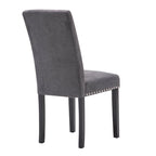 Chaises de salle à manger Parsons en tissu avec garniture cloutée en éponge, lot de 2