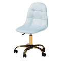 Chaise de bureau pivotante contemporaine en velours glamour et chic et métal doré