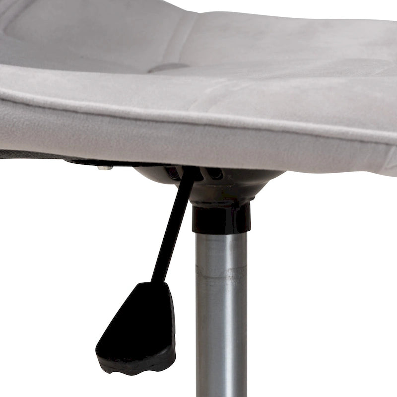Chaise de bureau pivotante contemporaine en velours glamour et chic et métal doré