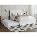 Lit plateforme double avec pied de lit assorti et lit gigogne double