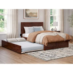 Lit plateforme double avec pied de lit assorti et lit gigogne double