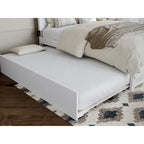 Lit plateforme double avec pied de lit assorti et lit gigogne double