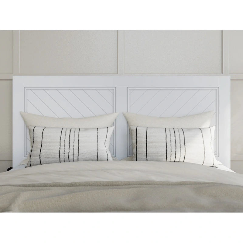 Lit plateforme double avec pied de lit assorti et lit gigogne double
