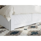 Lit plateforme double avec pied de lit assorti et lit gigogne double