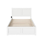 Lit plateforme double avec pied de lit assorti et lit gigogne double