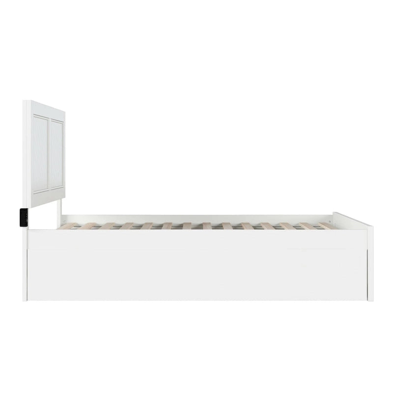 Lit plateforme double avec pied de lit assorti et lit gigogne double