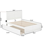 Lit plateforme double avec pied de lit assorti et lit gigogne double