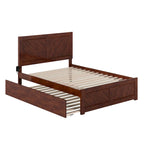 Lit plateforme double avec pied de lit assorti et lit gigogne double
