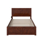 Lit plateforme double avec pied de lit assorti et lit gigogne double