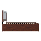 Lit plateforme double avec pied de lit assorti et lit gigogne double