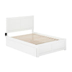 Lit plateforme double avec pied de lit assorti et lit gigogne double