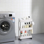 Chariot de rangement multifonctionnel mince à 3/4 niveaux pour mobile, blanc