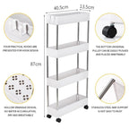 Chariot de rangement multifonctionnel mince à 3/4 niveaux pour mobile, blanc