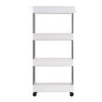Chariot de rangement multifonctionnel mince à 3/4 niveaux pour mobile, blanc