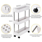 Chariot de rangement multifonctionnel mince à 3/4 niveaux pour mobile, blanc