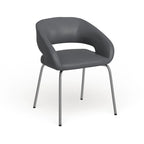 Fauteuil de réception contemporain en LeatherSoft avec pieds chromés