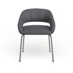 Fauteuil de réception contemporain en LeatherSoft avec pieds chromés