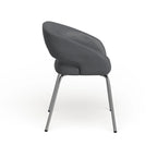 Fauteuil de réception contemporain en LeatherSoft avec pieds chromés