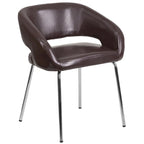 Fauteuil de réception contemporain en LeatherSoft avec pieds chromés