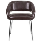 Fauteuil de réception contemporain en LeatherSoft avec pieds chromés