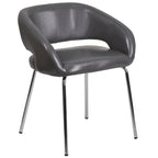 Fauteuil de réception contemporain en LeatherSoft avec pieds chromés