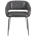 Fauteuil de réception contemporain en LeatherSoft avec pieds chromés