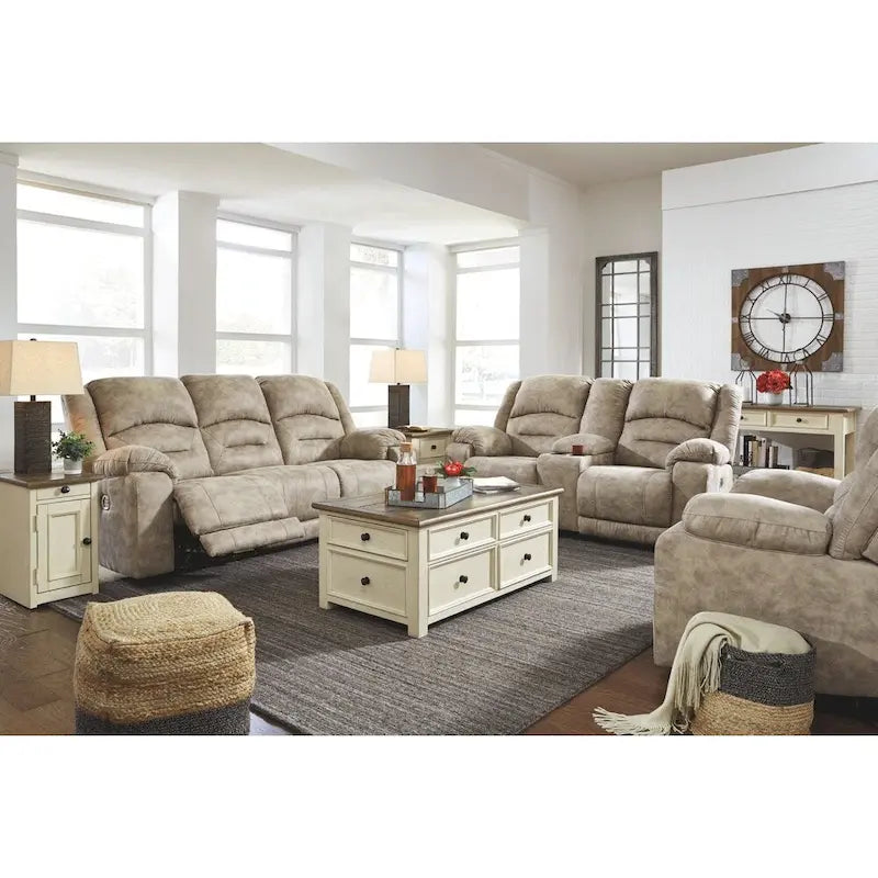 Table basse bicolore avec plateau relevable