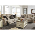 Table basse bicolore avec plateau relevable