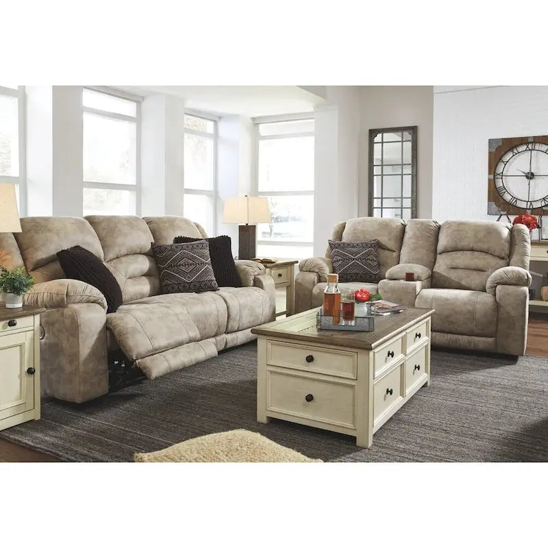 Table basse bicolore avec plateau relevable